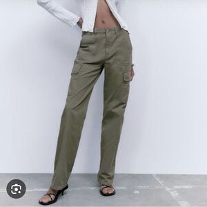 Zara High Rise Cargo Pants